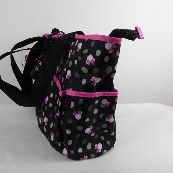 Disney Baby Minnie Mouse Diaper Bag 8 Pockets 4 Piece Set 19" Large NEW - Picture 7 of 11